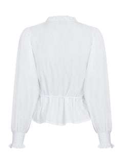 Jerri C Polplin Blouse - White