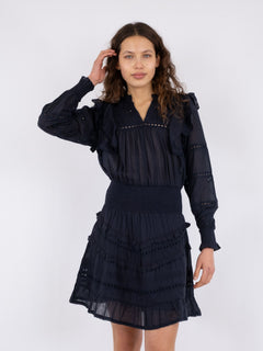 Harmoni S Voile Dress - Navy
