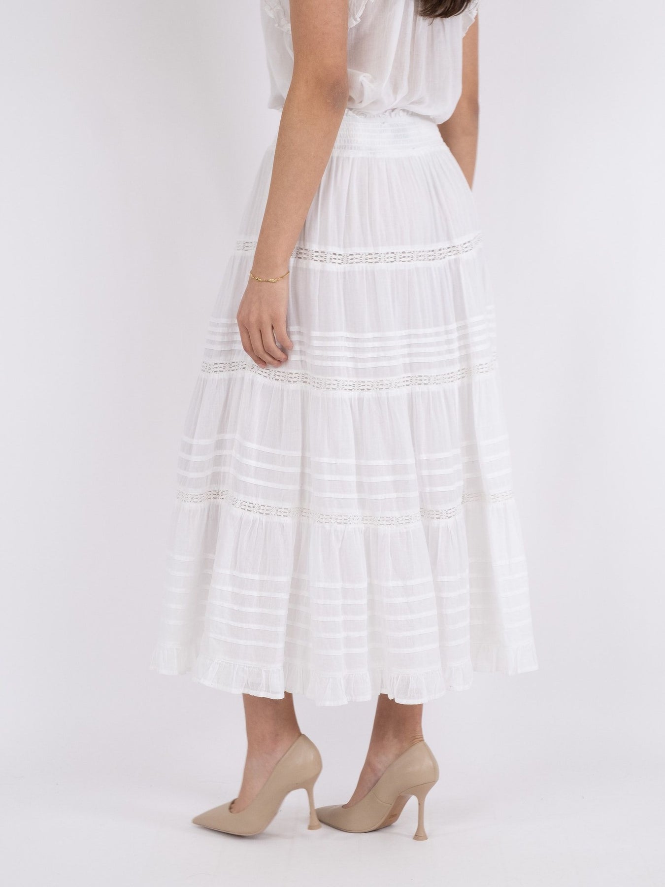 Neo Noir Skj rt Felicia S Voile Skirt White Villoid neo-noir-skj-rt-felicia-s-voile-skirt-white-villoid