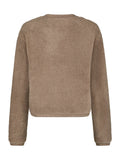 Limo Fluffy Knit Cardigan - Dark Sand