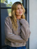 Limo Fluffy Knit Cardigan - Dark Sand