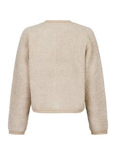 Limo Fluffy Knit Cardigan - Sand