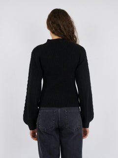 Bonita Bolero Knit Blouse - Black