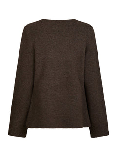 Marie Louise Knit Cardigan - Brown Melange