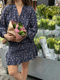 Stimma Delicate Floral Blouse - Dusty Navy