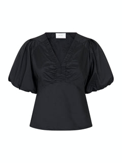 Irina Poplin Blouse - Black