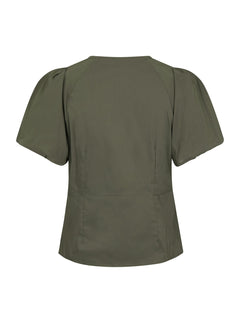 Irina Poplin Blouse - Army