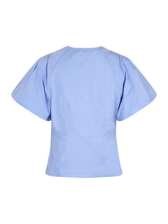 Irina Poplin Blouse - Sky Blue