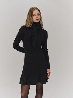 Oline Merino Dress - Dark Grey Melange