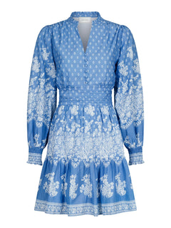 Malti Border Dress - Dusty Blue