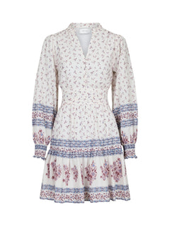 Malti Mini Border Dress - Ash Rose