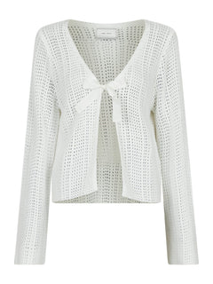 Bates Crochet Knit Cardigan - White