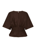 Annegret Poplin Blouse - Chocolate Brown