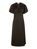 Illana Heavy Sateen Dress - Dark Brown