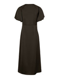 Illana Heavy Sateen Dress - Dark Brown
