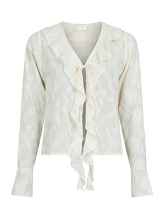 Anika Burnout Blouse - Off White