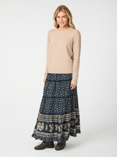 Felicia Mini Border Skirt - Camel