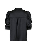 Roella Heavy Sateen Blouse - Black