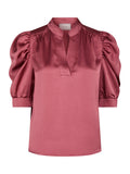 Roella Heavy Sateen Blouse - Cherry Pink