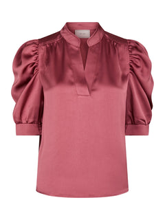 Roella Heavy Sateen Blouse - Cherry Pink