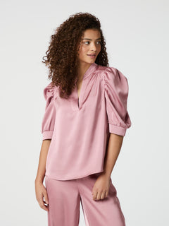 Roella Heavy Sateen Blouse - Evening Rose