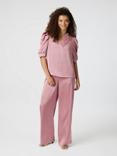Roella Heavy Sateen Blouse - Evening Rose