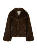 Stephanie Faux Fur Jacket - Brown