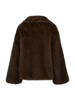 Stephanie Faux Fur Jacket - Brown