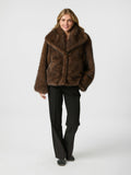 Stephanie Faux Fur Jacket - Brown
