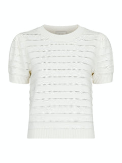 Sidra Stitch Solid Knit Blouse - Off White