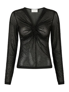 Alisa Stone Mesh Blouse - Black