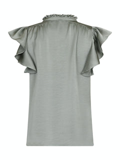 Stella Heavy Sateen Blouse - Smoke Green
