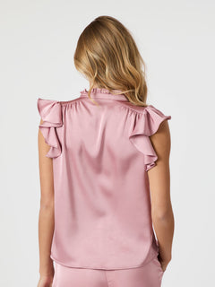 Stella Heavy Sateen Blouse - Evening Rose