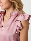 Stella Heavy Sateen Blouse - Evening Rose