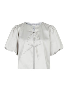 Aska Dull Satin Blouse - Light Grey
