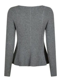 Sorene Knit Blouse - Dark Grey Melange
