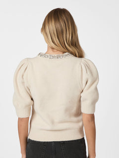 Maia Stone Knit Blouse - Ivory