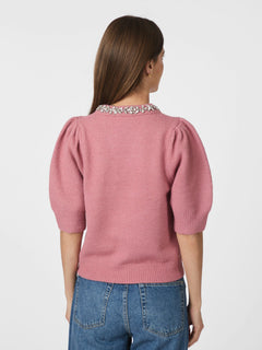 Maia Stone Knit Blouse - Rose