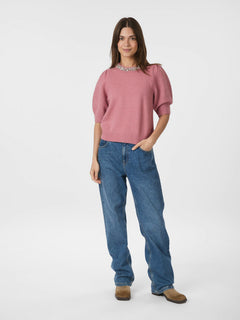 Maia Stone Knit Blouse - Rose