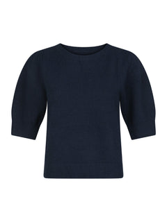 Martha Bow Knit Tee - Navy