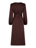 Rimini Heavy Sateen Dress - Burgundy