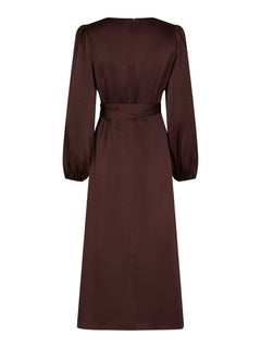 Rimini Heavy Sateen Dress - Burgundy