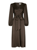 Rimini Heavy Sateen Dress - Dark Brown
