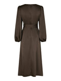 Rimini Heavy Sateen Dress - Dark Brown