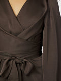 Rimini Heavy Sateen Dress - Dark Brown
