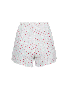 Merritt Pointelle Heart Shorts - White