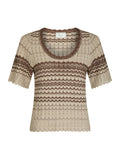 Meiko Stitch Knit Blouse - Brown