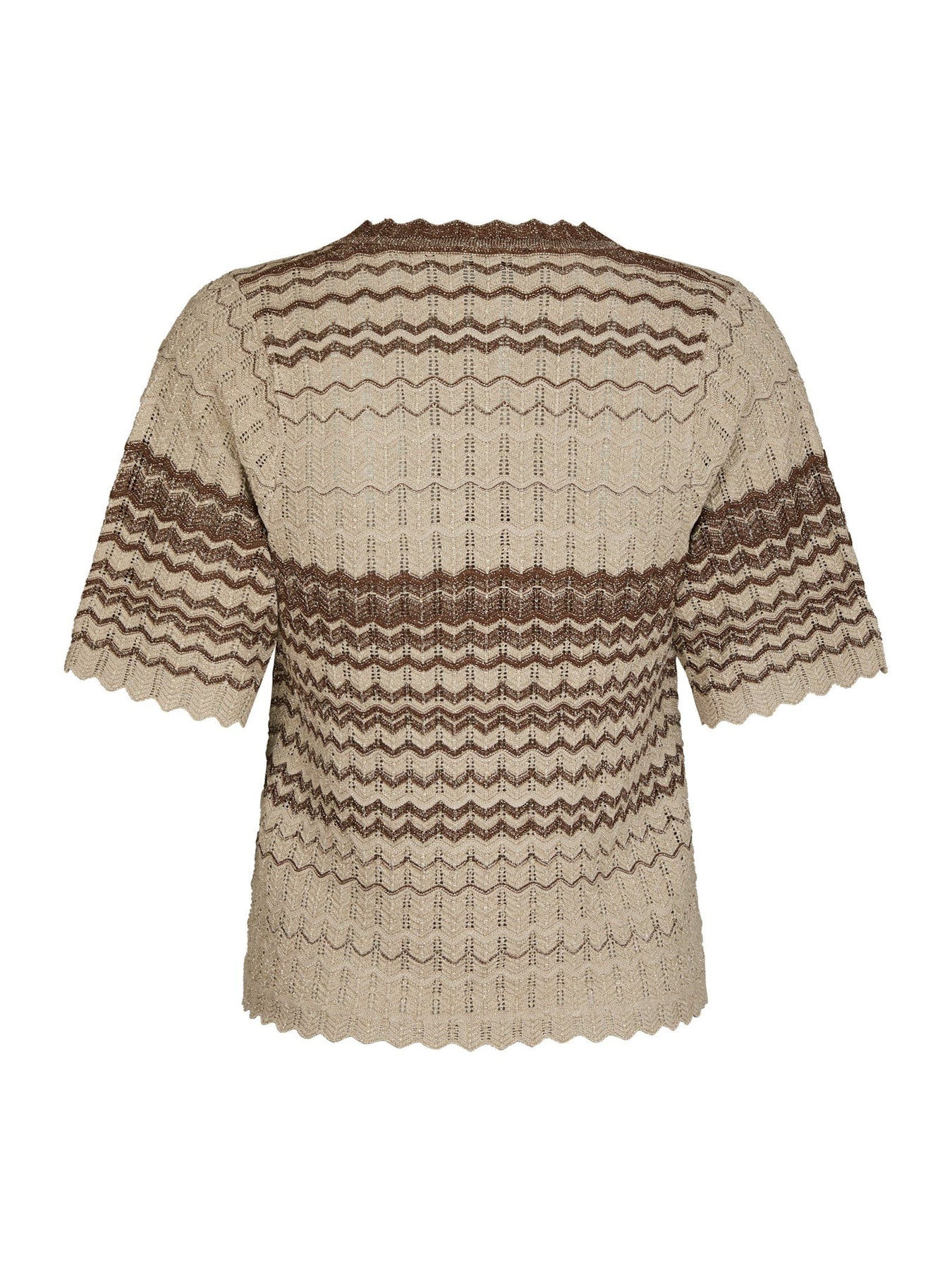 Meiko Stitch Knit Blouse - Brown