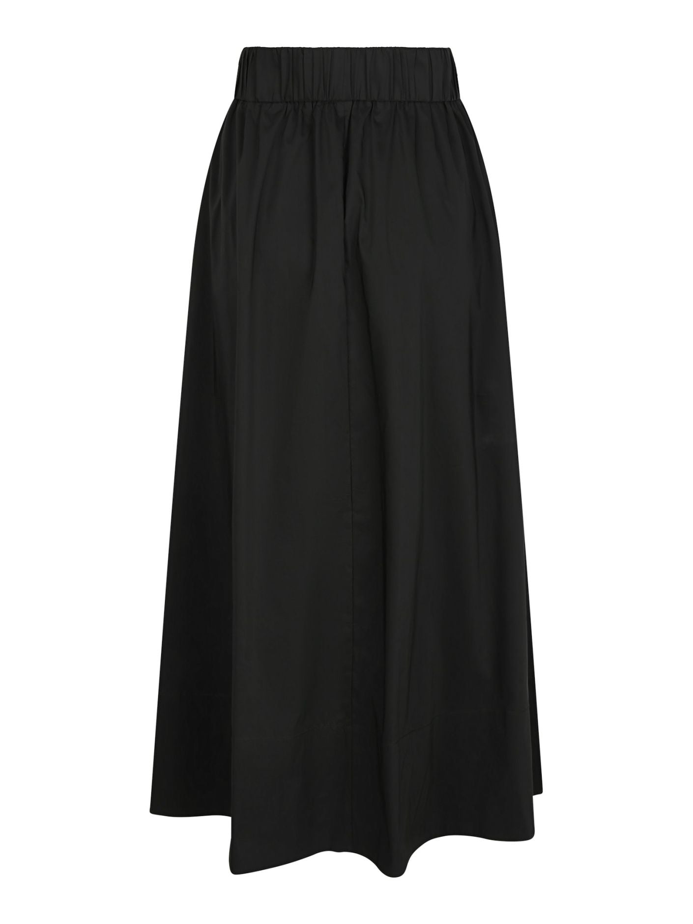 Yara Long Poplin Skirt - Black