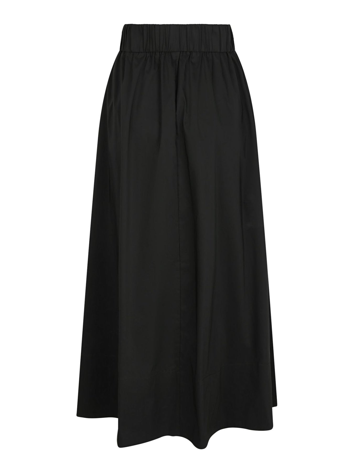 Yara Long Poplin Skirt - Black